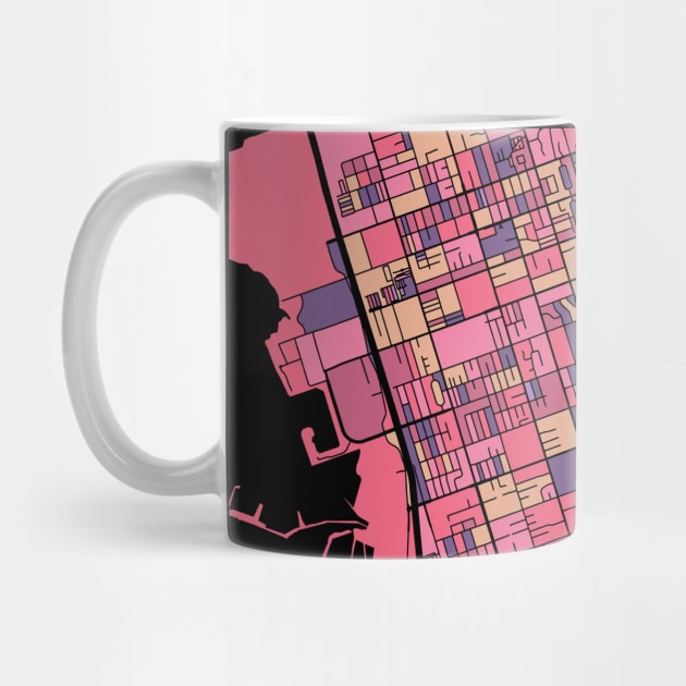 Chula Vista Map Pattern in Purple & Pink by PatternMaps